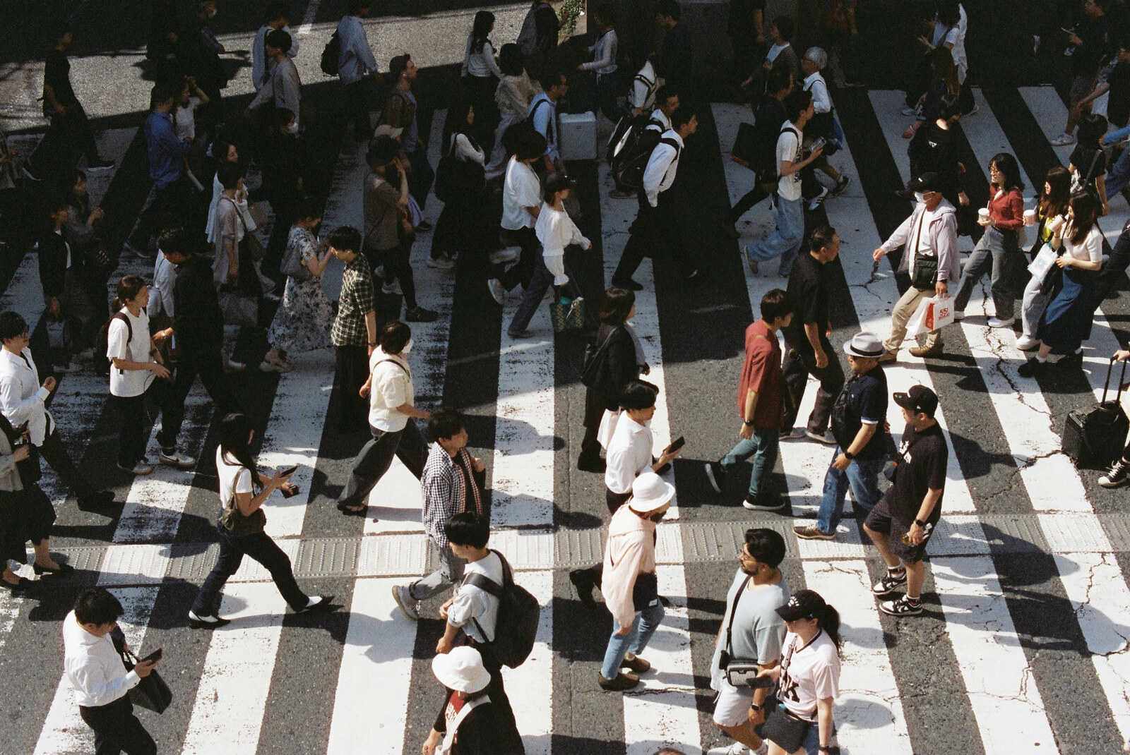 The crossing, mid-afternoon.